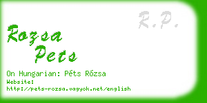 rozsa pets business card