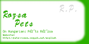 rozsa pets business card